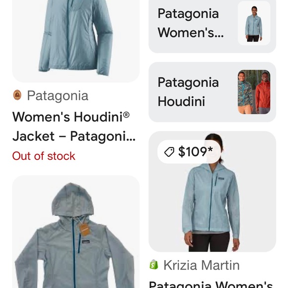 Patagonia Light Blue Windbreaker Jacket - Picture 2 of 4